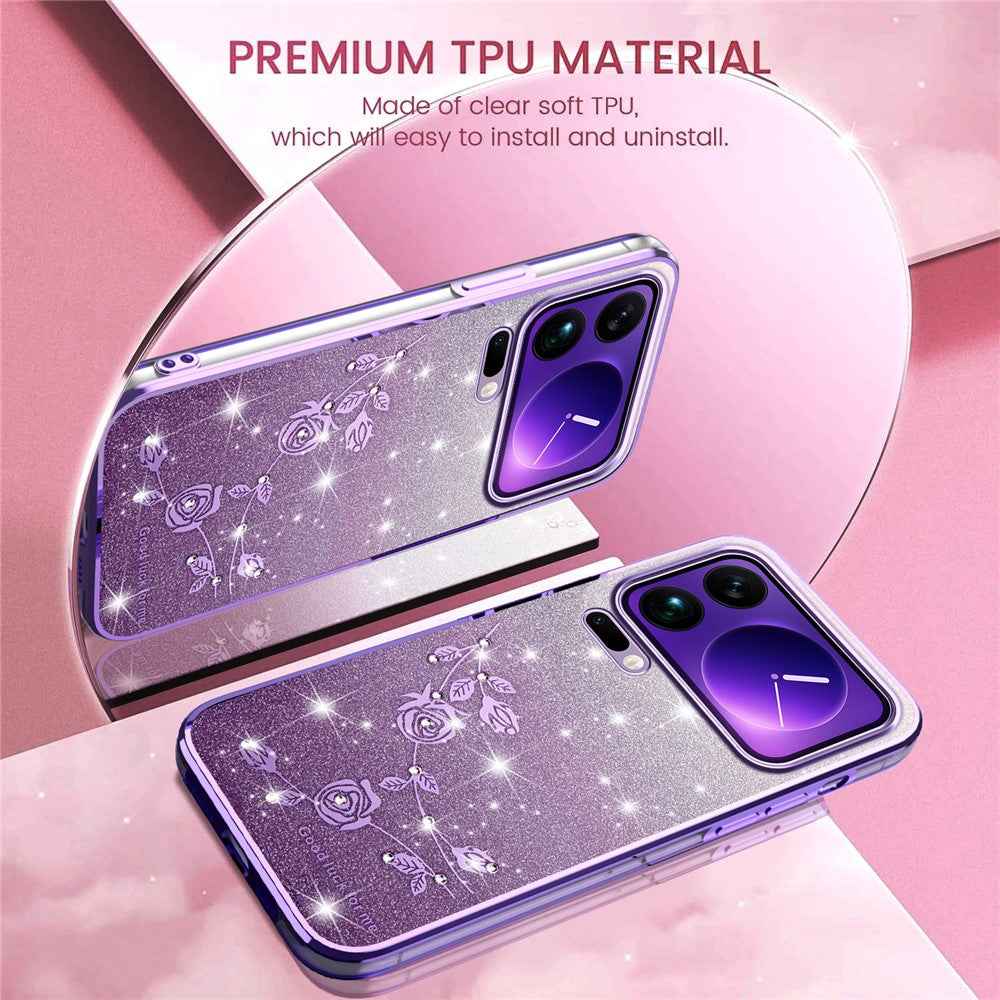 KADEM For Xiaomi 17 Pro Case Flower TPU Flexible Gradient Phone Cover - Purple