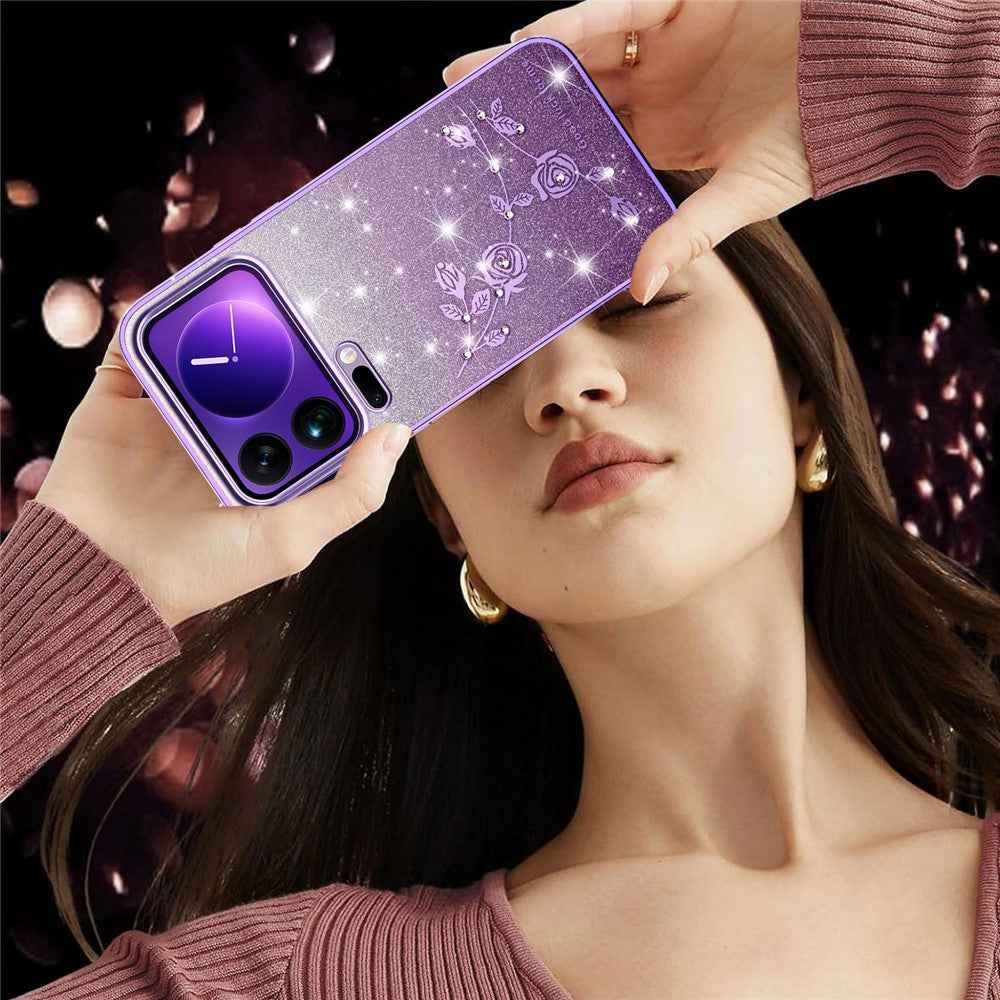 KADEM For Xiaomi 17 Pro Case Flower TPU Flexible Gradient Phone Cover - Purple