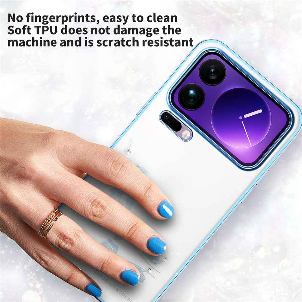KADEM For Xiaomi 17 Pro Case Flower Rhinestone Decor TPU Phone Cover - Blue