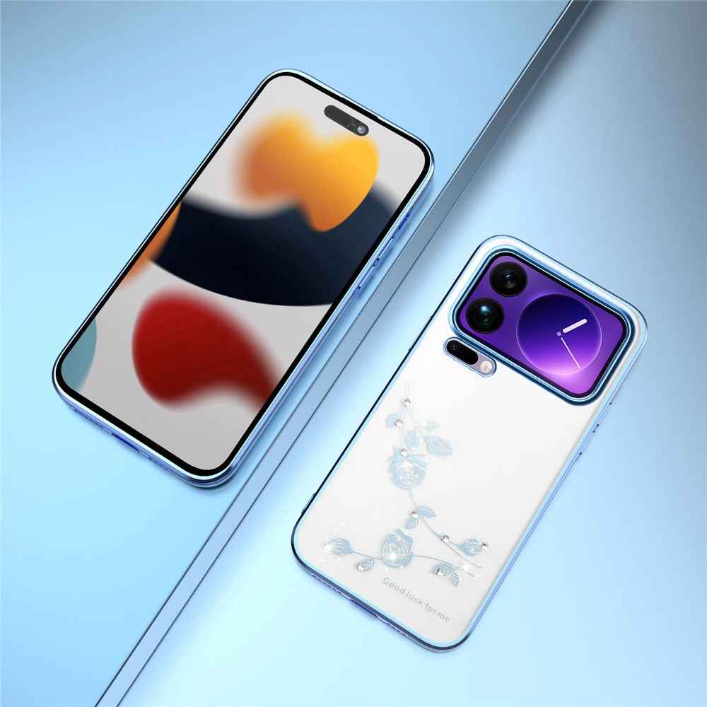 KADEM For Xiaomi 17 Pro Case Flower Rhinestone Decor TPU Phone Cover - Blue