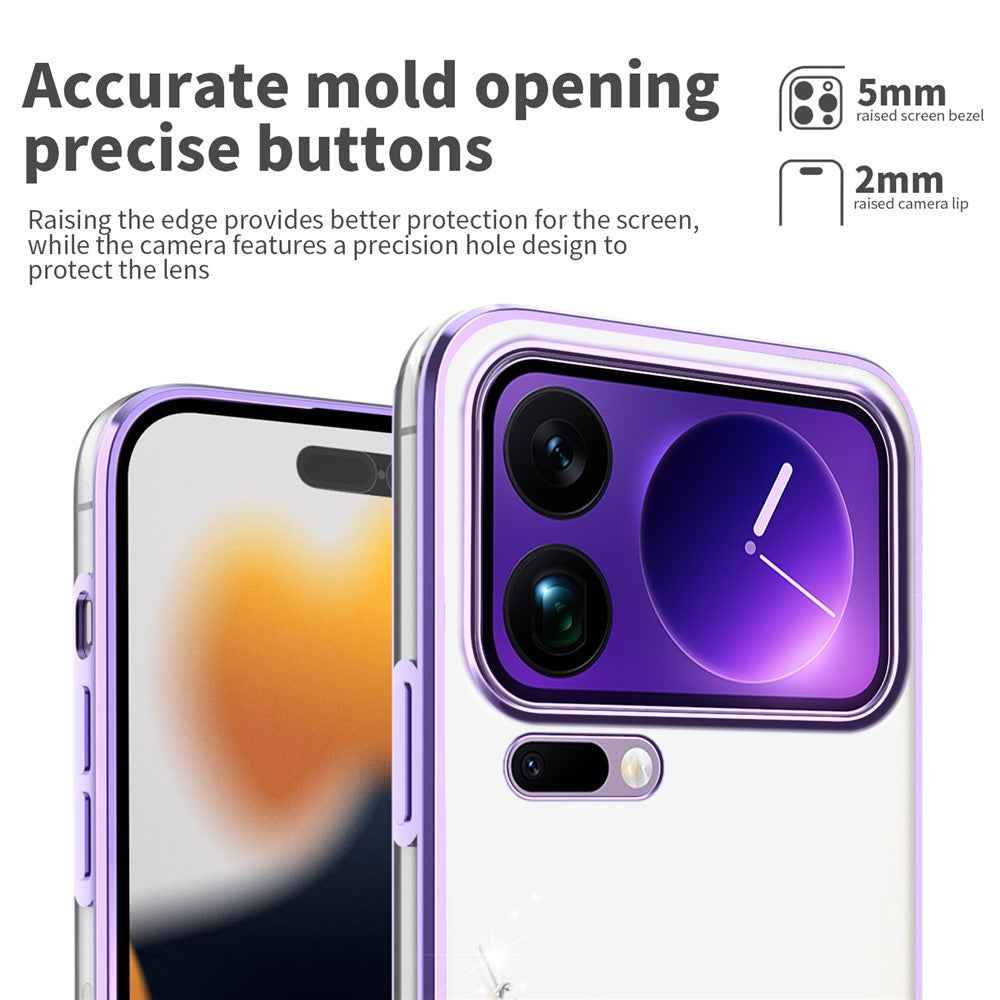 KADEM For Xiaomi 17 Pro Case Flower Rhinestone Decor TPU Phone Cover - Purple