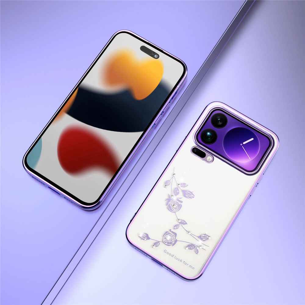 KADEM For Xiaomi 17 Pro Case Flower Rhinestone Decor TPU Phone Cover - Purple