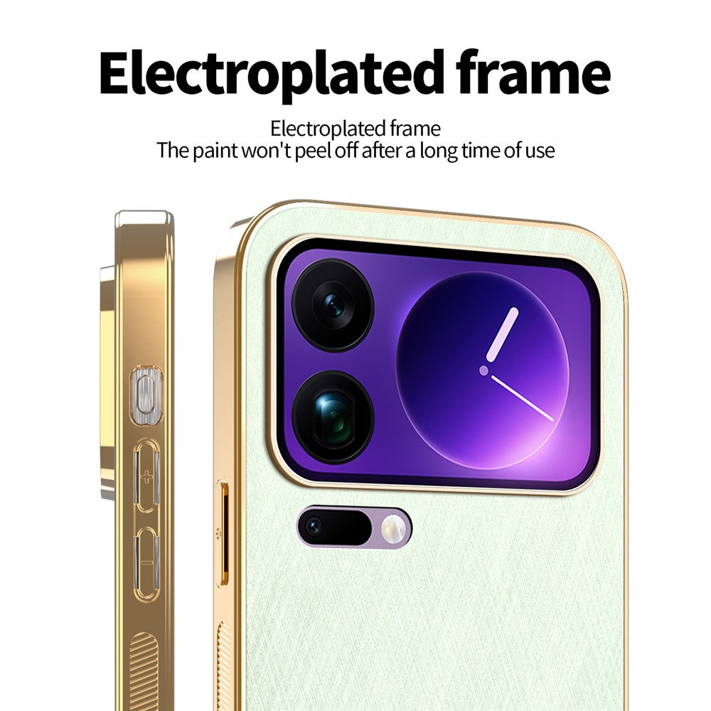 KADEM For Xiaomi 17 Pro Max Case Electroplating Silk Texture PU + TPU Phone Back Cover - Green