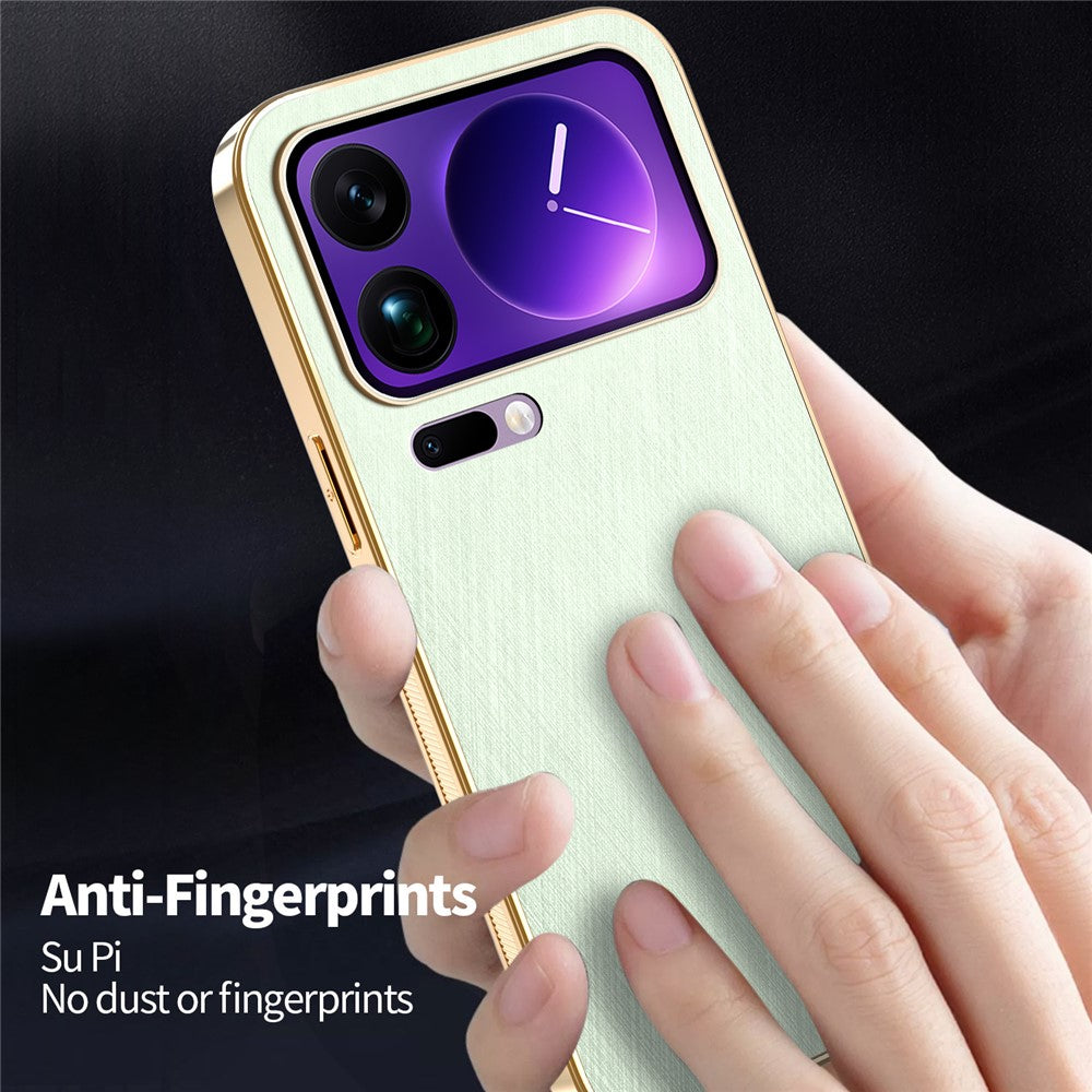 KADEM For Xiaomi 17 Pro Max Case Electroplating Silk Texture PU + TPU Phone Back Cover - Green