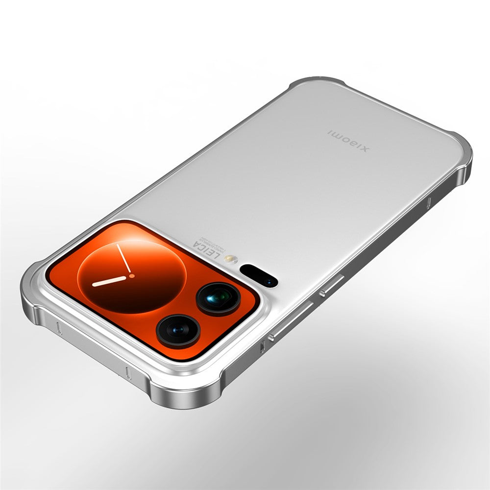 For Xiaomi 17 Pro Max Bumper Case Heat Dissipation Metal Frame Phone Cover - Silver