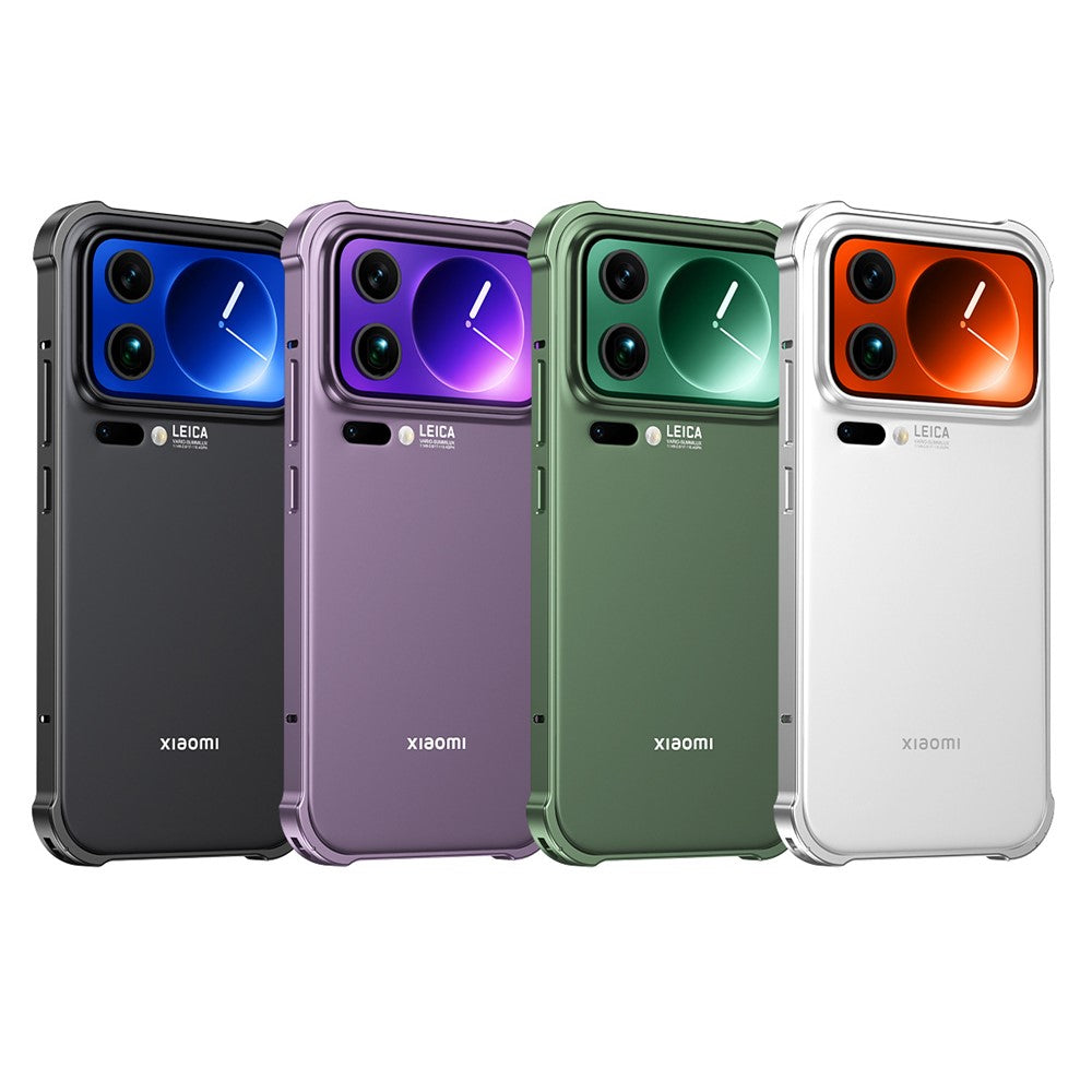 For Xiaomi 17 Pro Max Bumper Case Heat Dissipation Metal Frame Phone Cover - Silver