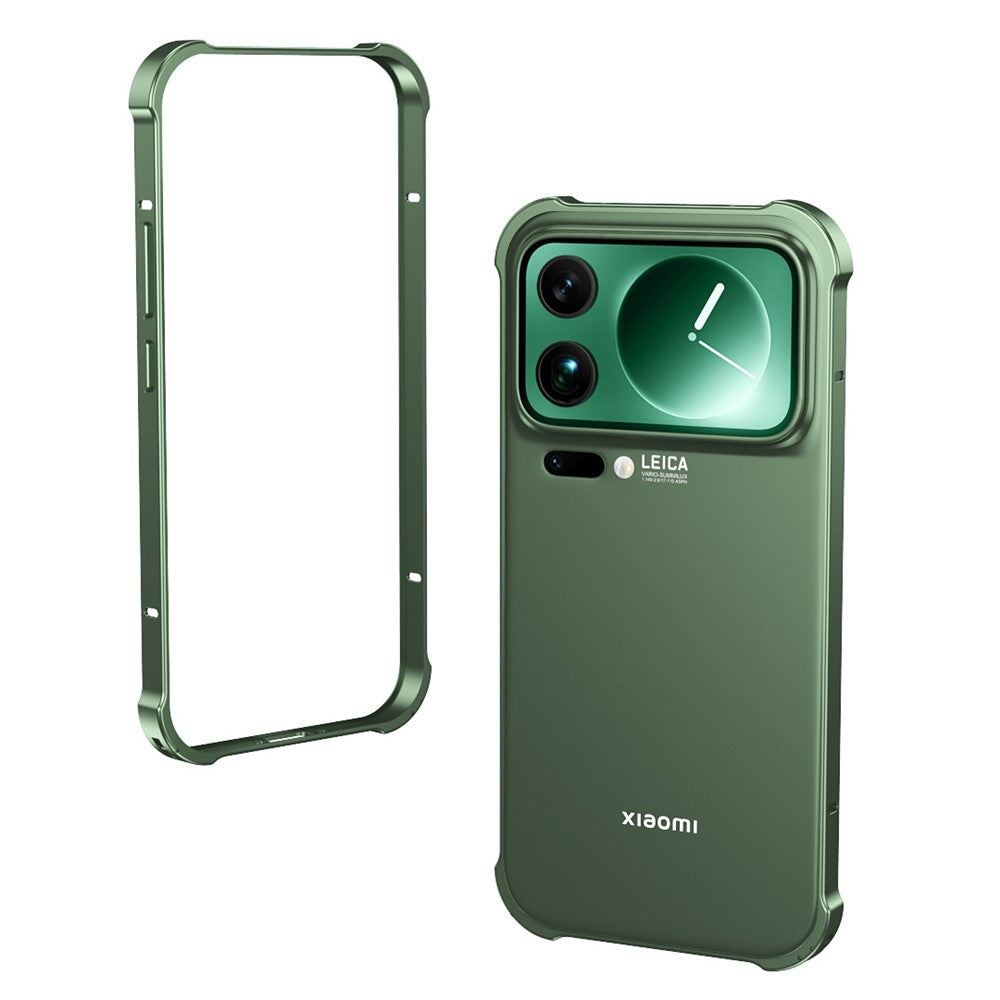 For Xiaomi 17 Pro Max Bumper Case Heat Dissipation Metal Frame Phone Cover - Green