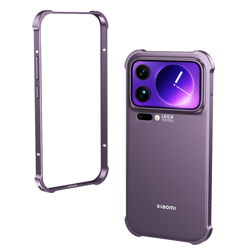 For Xiaomi 17 Pro Max Bumper Case Heat Dissipation Metal Frame Phone Cover - Purple