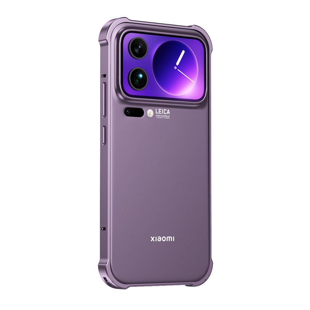For Xiaomi 17 Pro Max Bumper Case Heat Dissipation Metal Frame Phone Cover - Purple