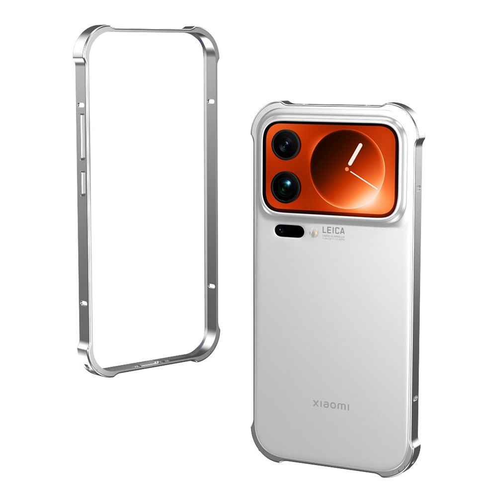 For Xiaomi 17 Pro Bumper Case Heat Dissipation Metal Frame Phone Cover - Silver