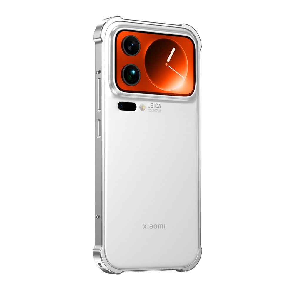 For Xiaomi 17 Pro Bumper Case Heat Dissipation Metal Frame Phone Cover - Silver