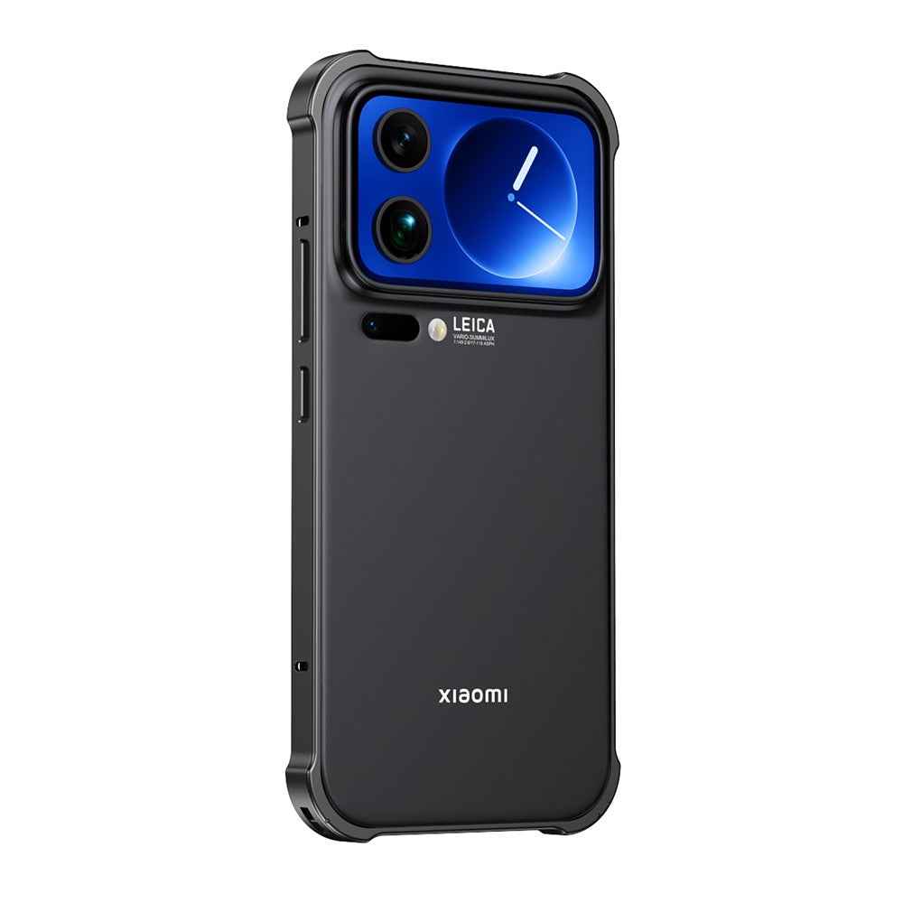 For Xiaomi 17 Pro Bumper Case Heat Dissipation Metal Frame Phone Cover - Black