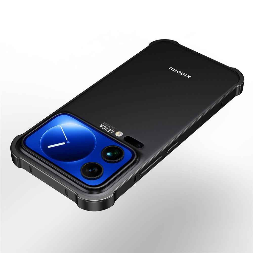 For Xiaomi 17 Pro Bumper Case Heat Dissipation Metal Frame Phone Cover - Black