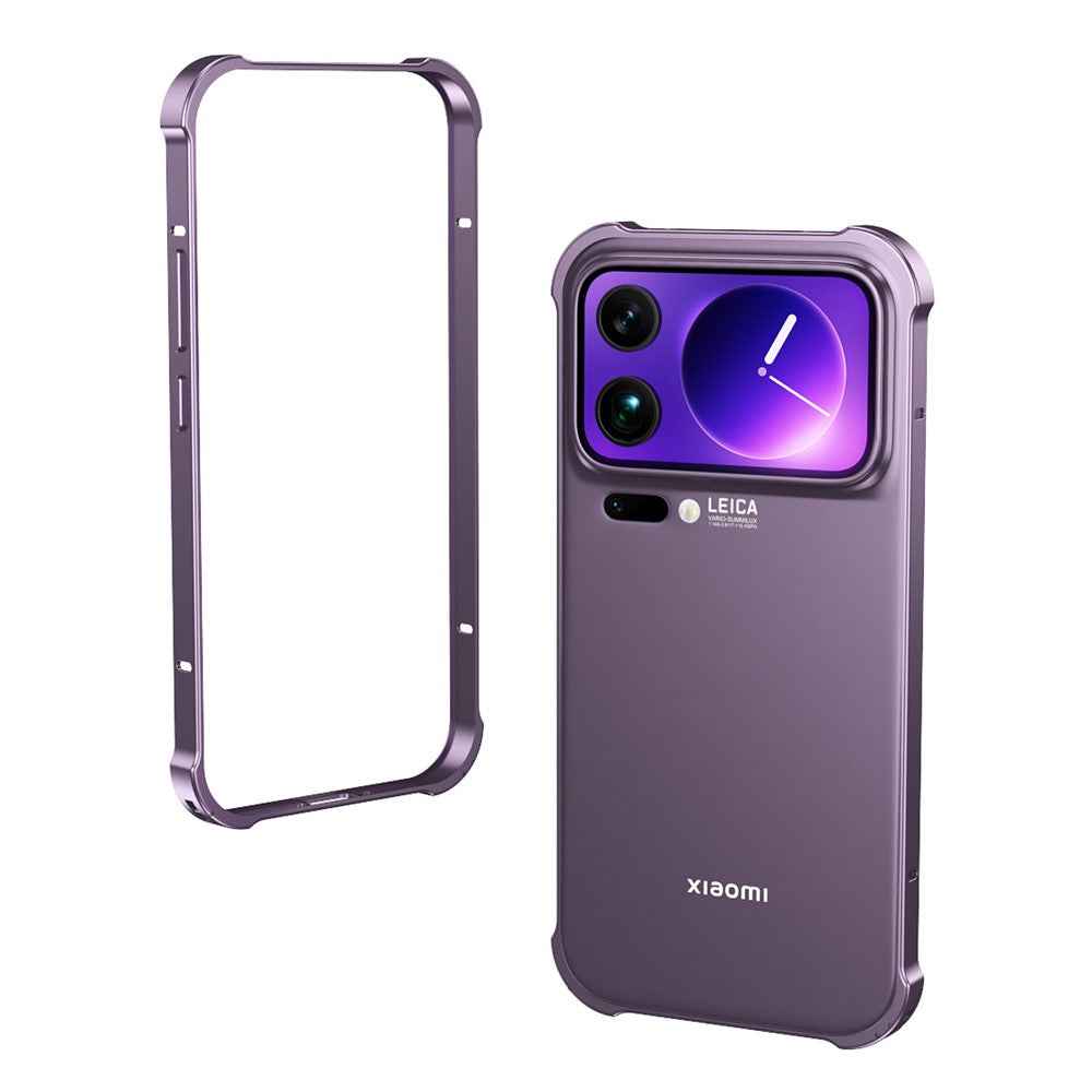 For Xiaomi 17 Pro Bumper Case Heat Dissipation Metal Frame Phone Cover - Purple