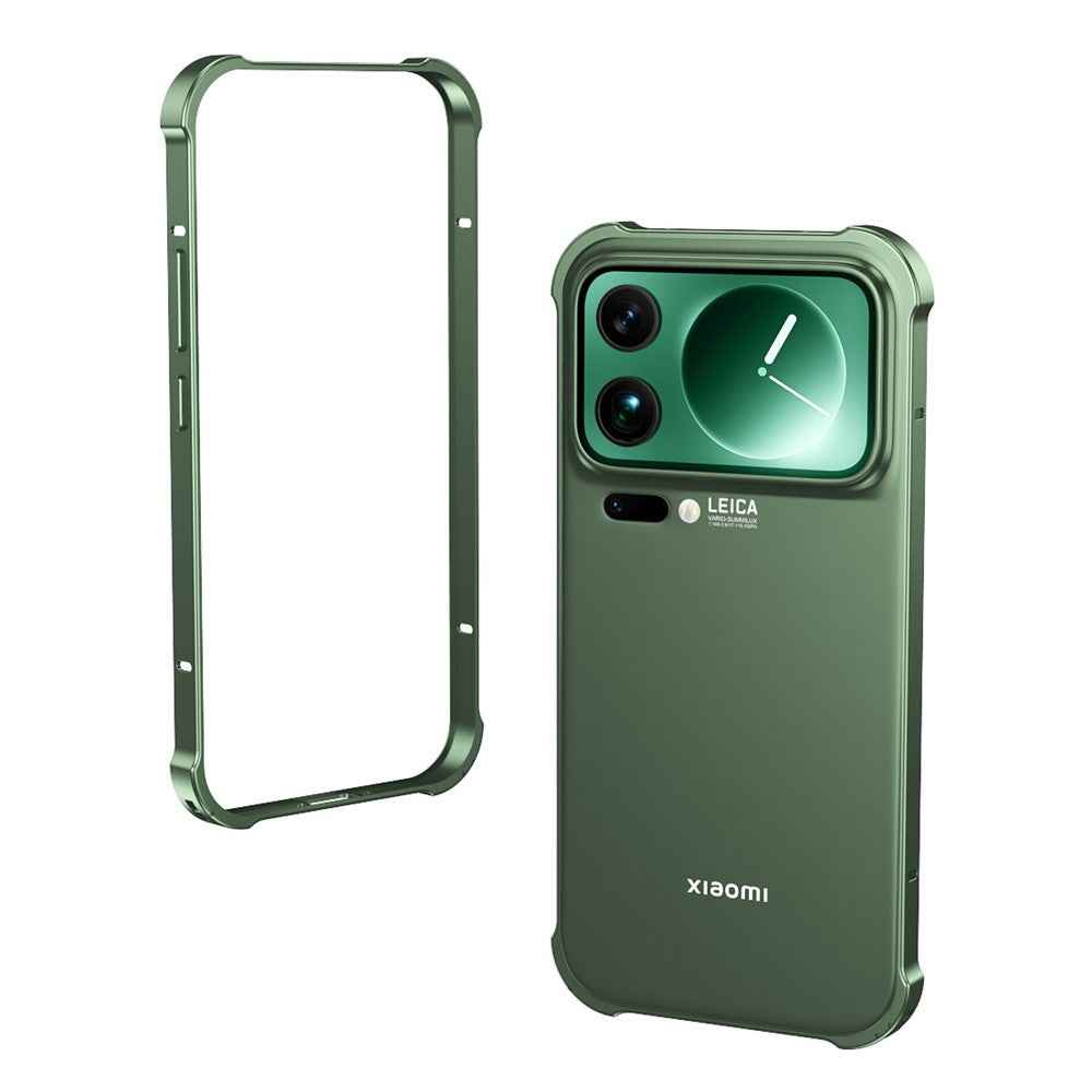 For Xiaomi 17 Pro Bumper Case Heat Dissipation Metal Frame Phone Cover - Green