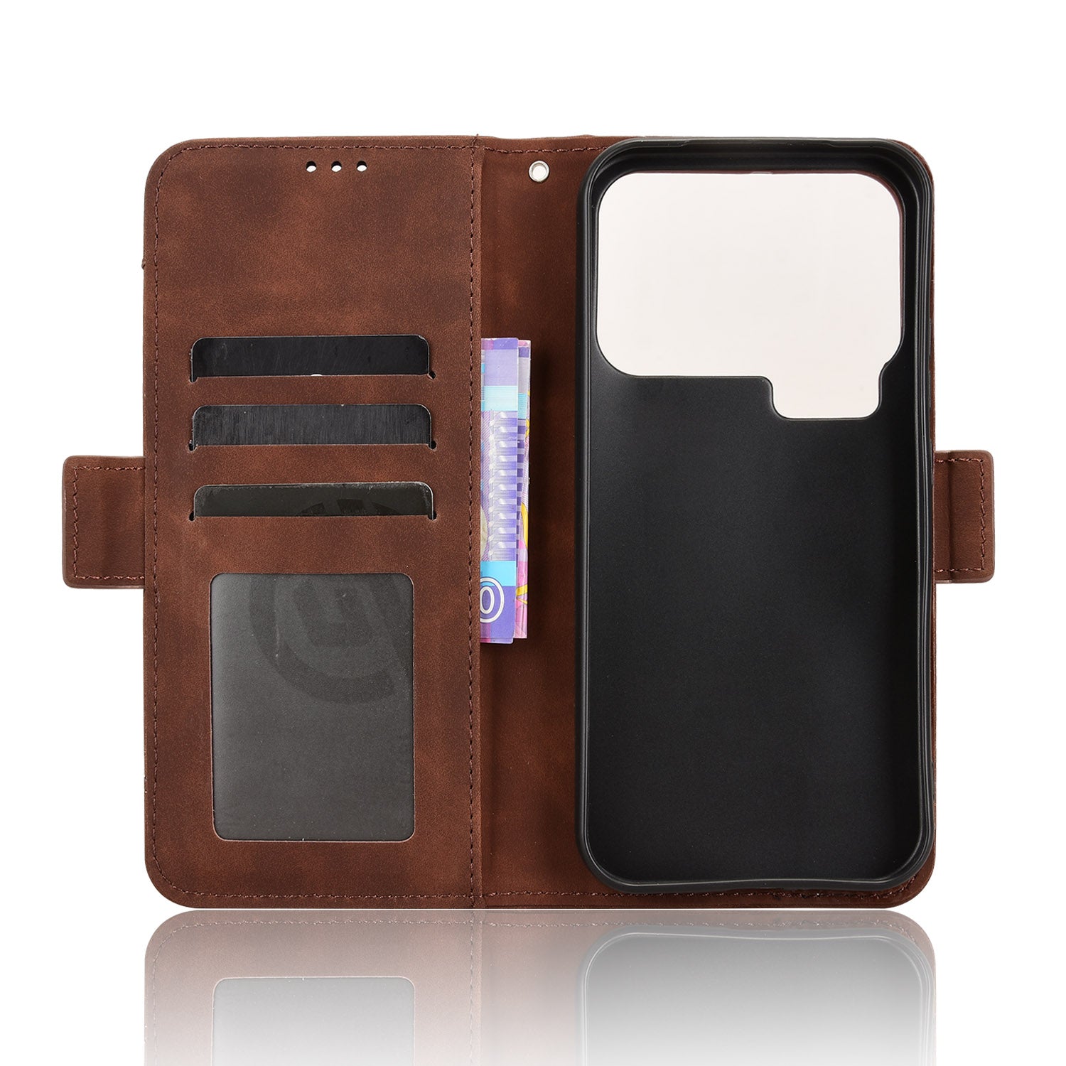 For Xiaomi 17 Pro Max Leather Case Phone Wallet Cover with Multiple Card Slots - Brown