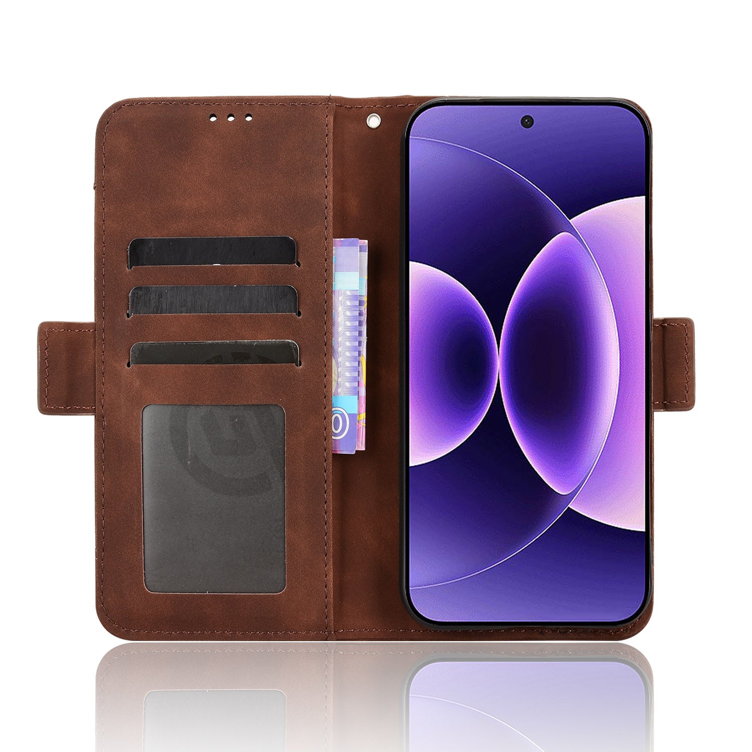 For Xiaomi 17 Pro Max Leather Case Phone Wallet Cover with Multiple Card Slots - Brown