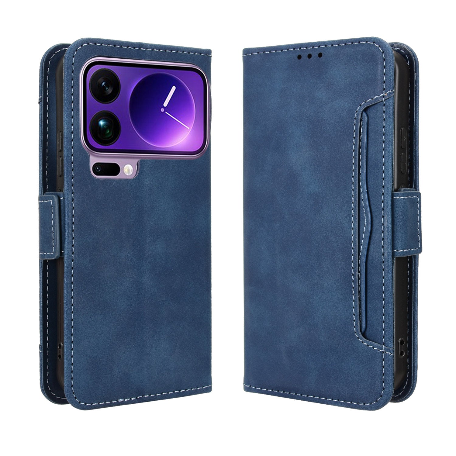 For Xiaomi 17 Pro Max Leather Case Phone Wallet Cover with Multiple Card Slots - Blue