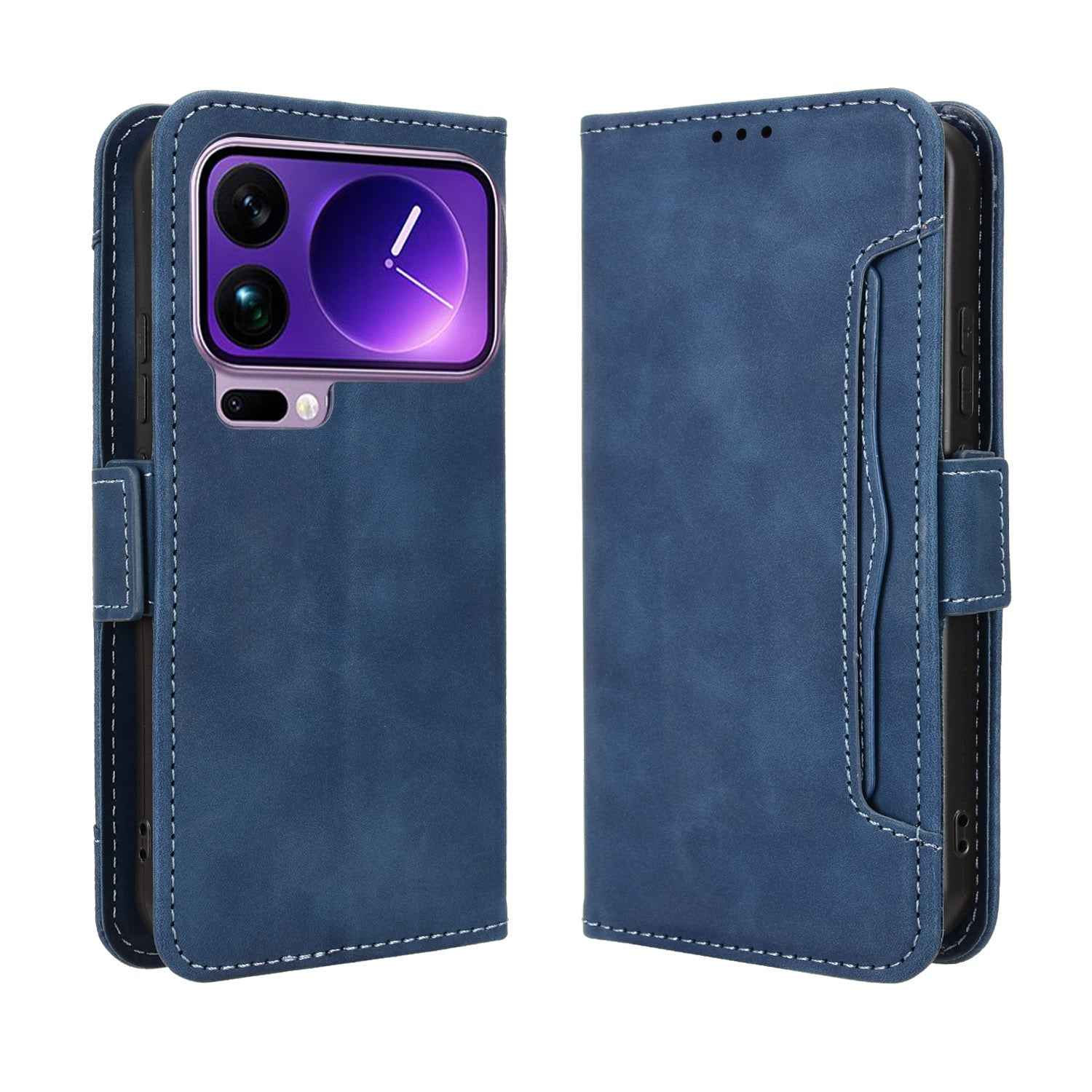 For Xiaomi 17 Pro Leather Case Phone Wallet Cover with Multiple Card Slots - Blue