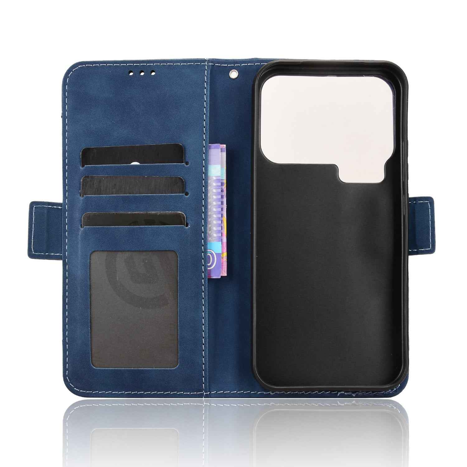 For Xiaomi 17 Pro Leather Case Phone Wallet Cover with Multiple Card Slots - Blue