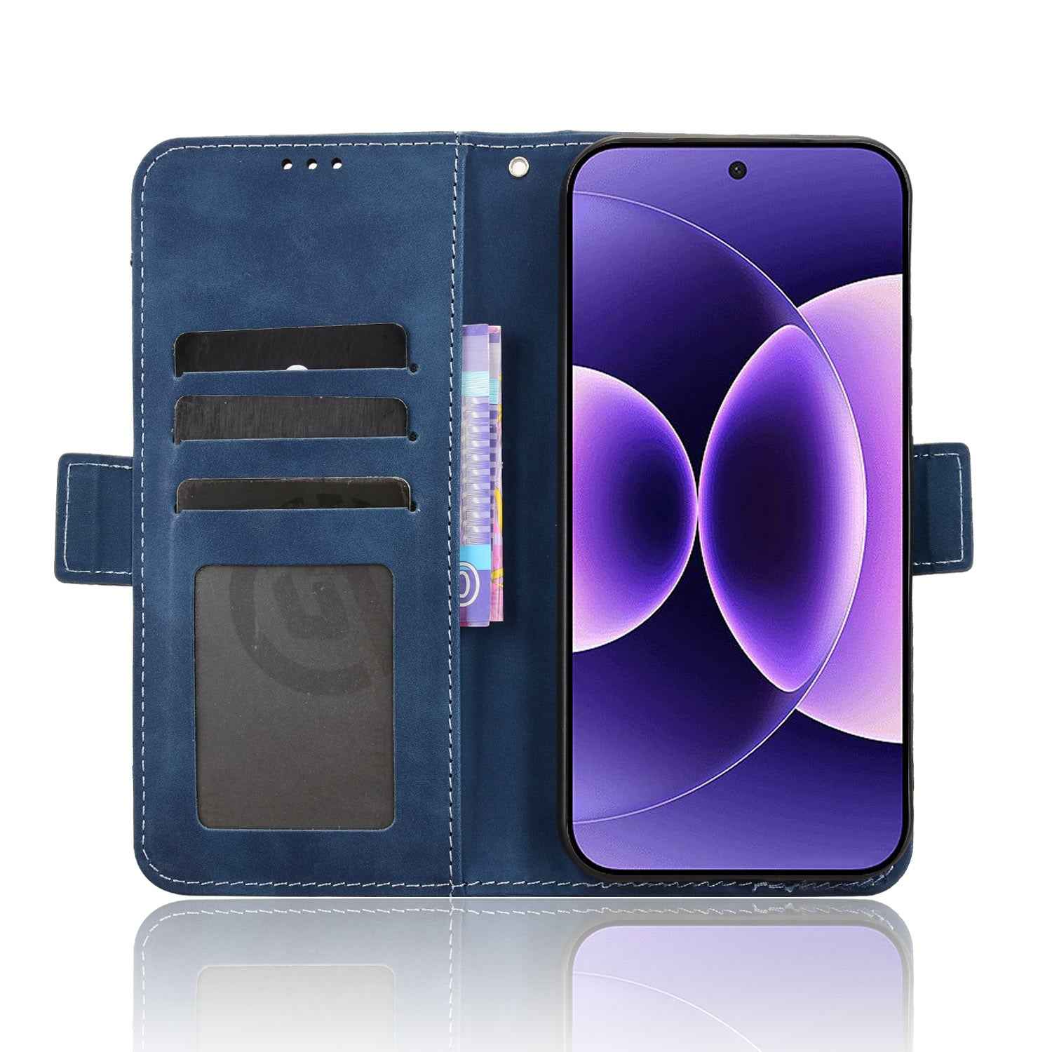 For Xiaomi 17 Pro Leather Case Phone Wallet Cover with Multiple Card Slots - Blue