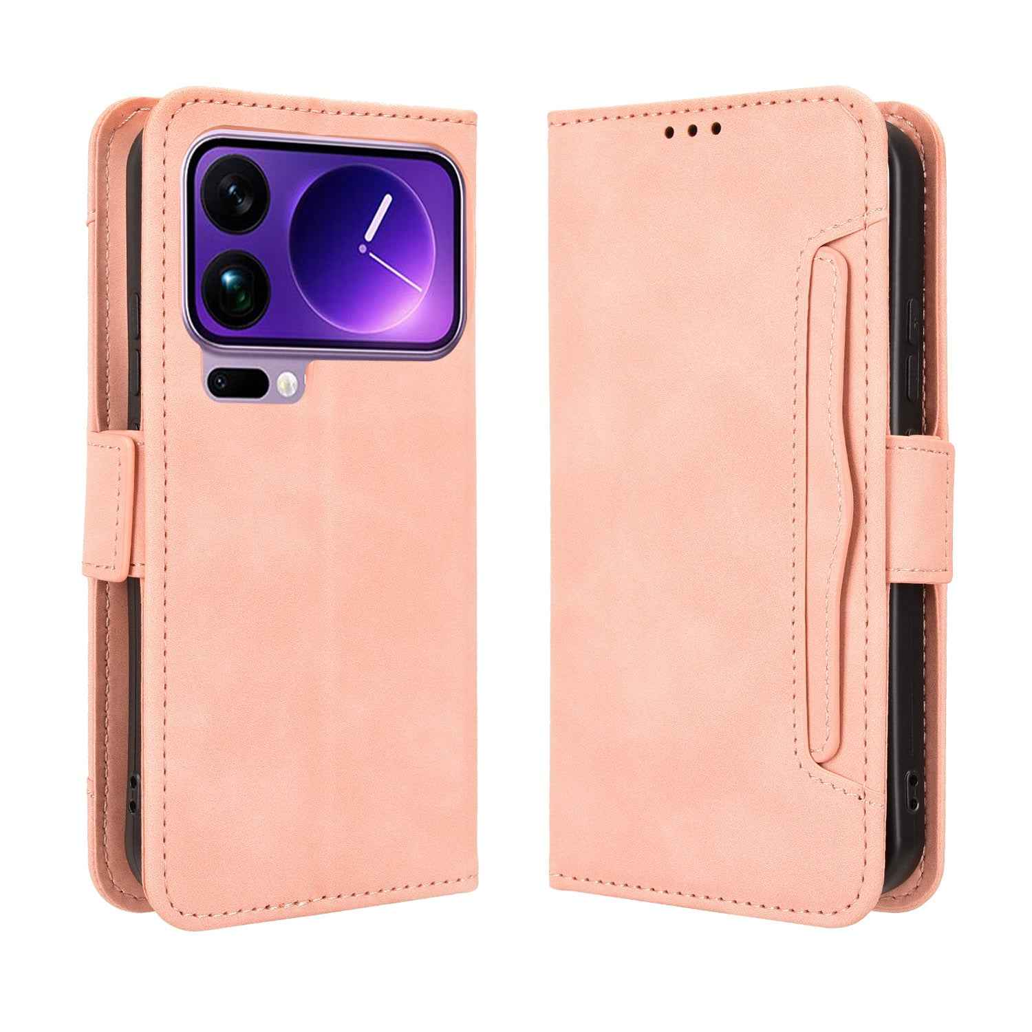 For Xiaomi 17 Pro Leather Case Phone Wallet Cover with Multiple Card Slots - Pink