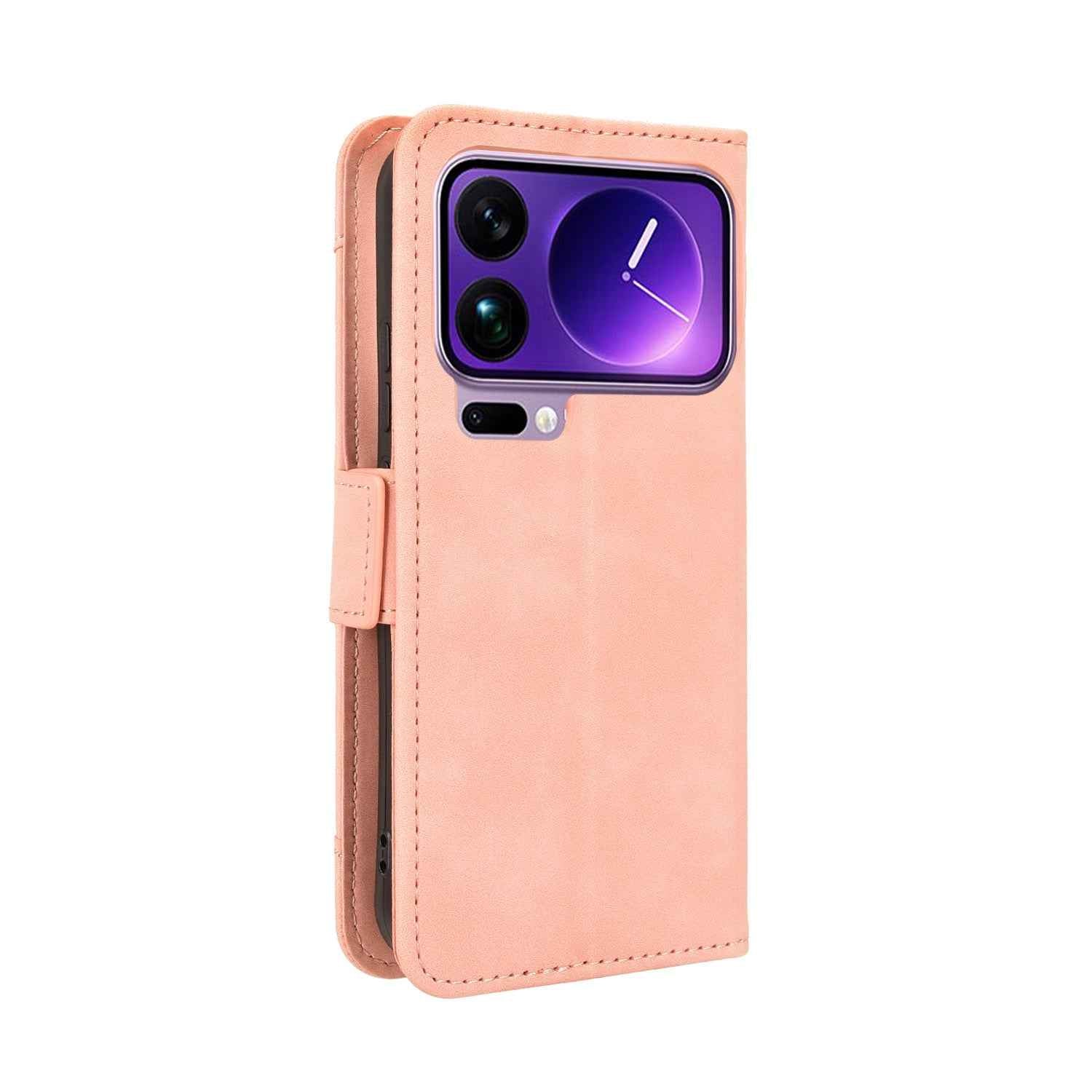 For Xiaomi 17 Pro Leather Case Phone Wallet Cover with Multiple Card Slots - Pink
