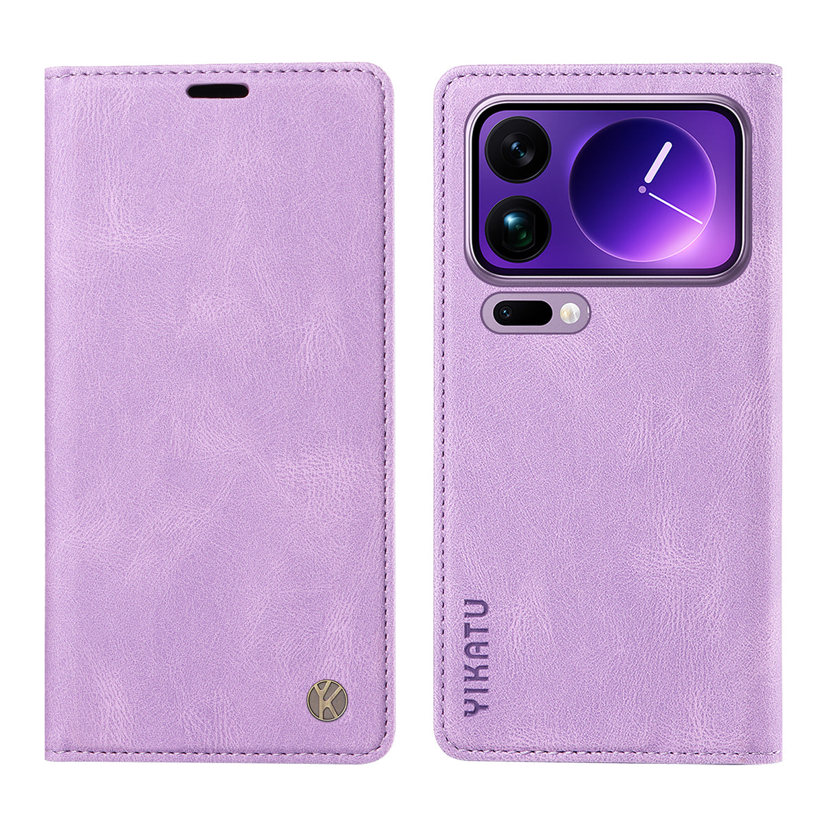For Xiaomi 17 Pro Max Leather Cover YIKATU YK-004 Skin-Touch Wallet Phone Cases - Purple