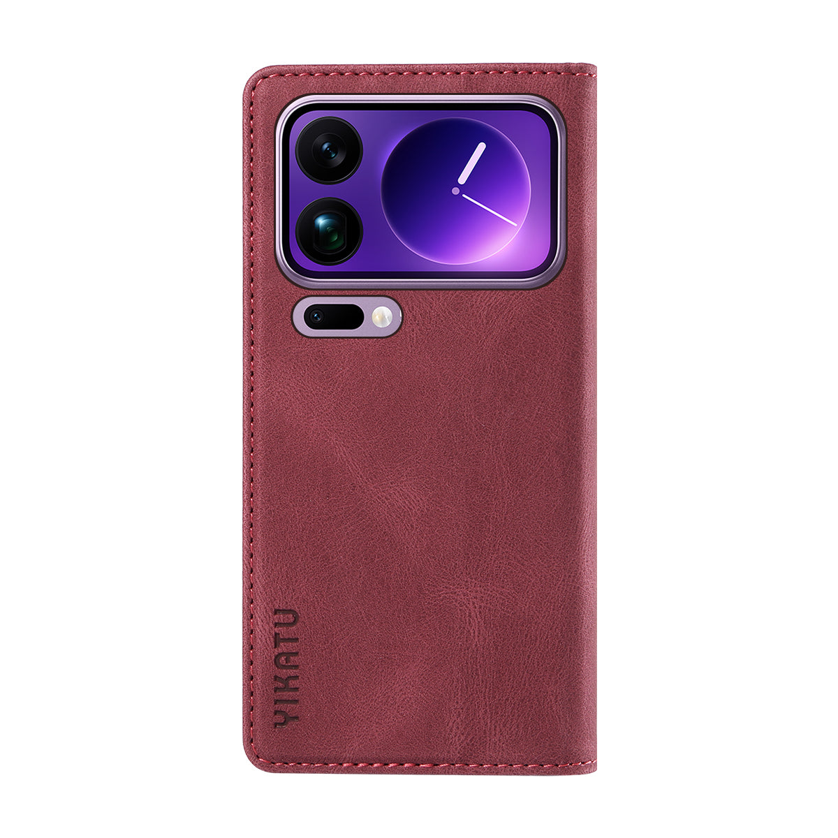 For Xiaomi 17 Pro Max Leather Cover YIKATU YK-004 Skin-Touch Wallet Phone Cases - Wine Red