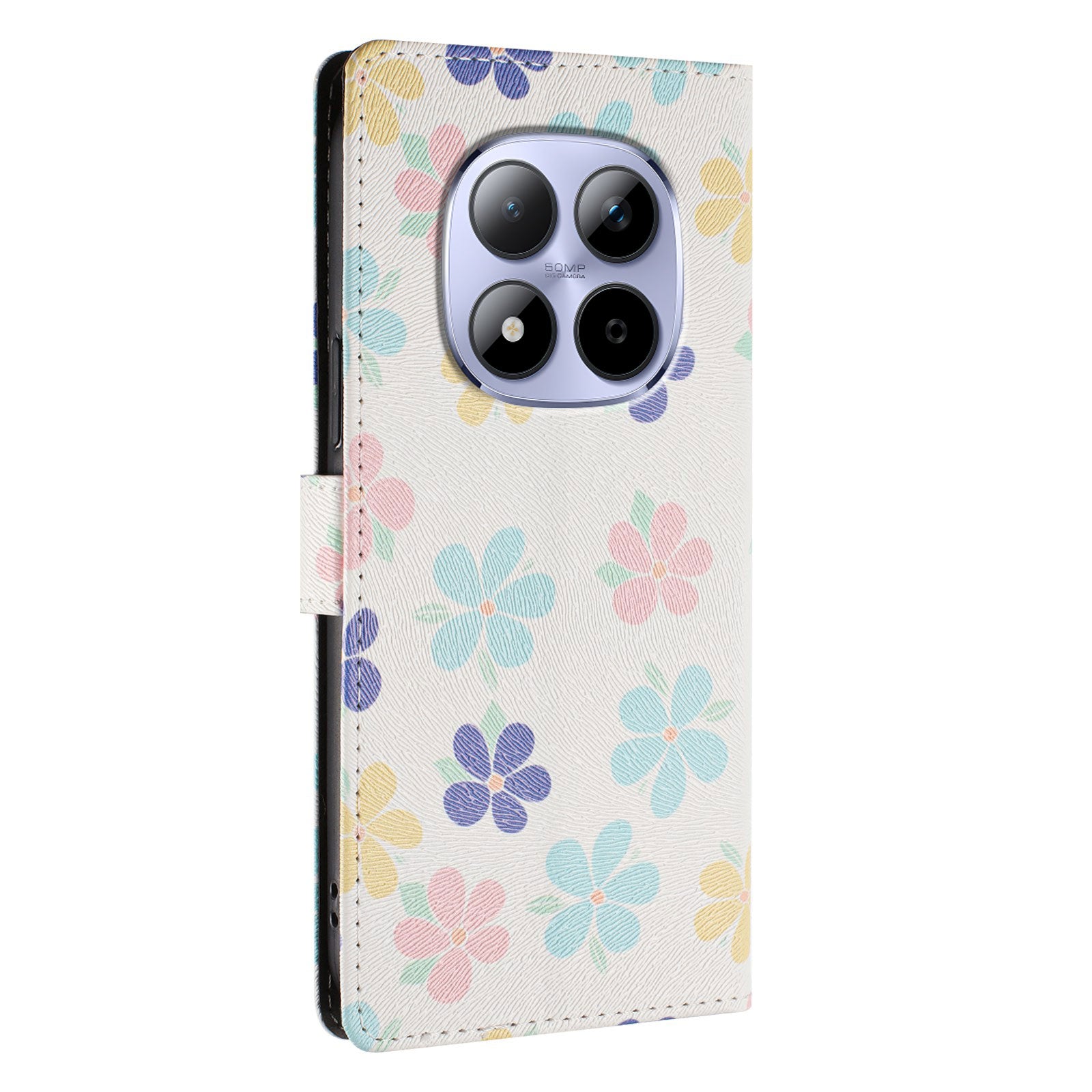 For Xiaomi Redmi Note 15 Pro 5G (Global) Case Pattern Print PU Leather Wallet Phone Cover with Wrist Strap - Colored Flowers