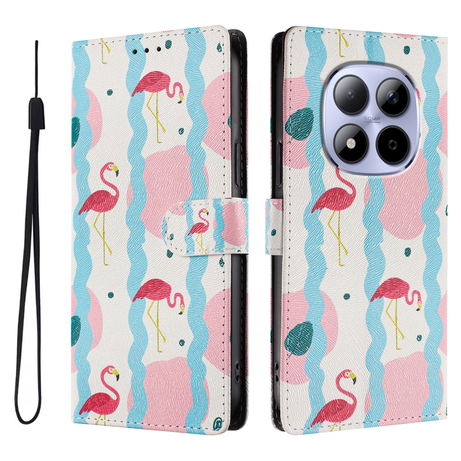 For Xiaomi Redmi Note 15 Pro 5G (Global) Case Pattern Print PU Leather Wallet Phone Cover with Wrist Strap - Birds