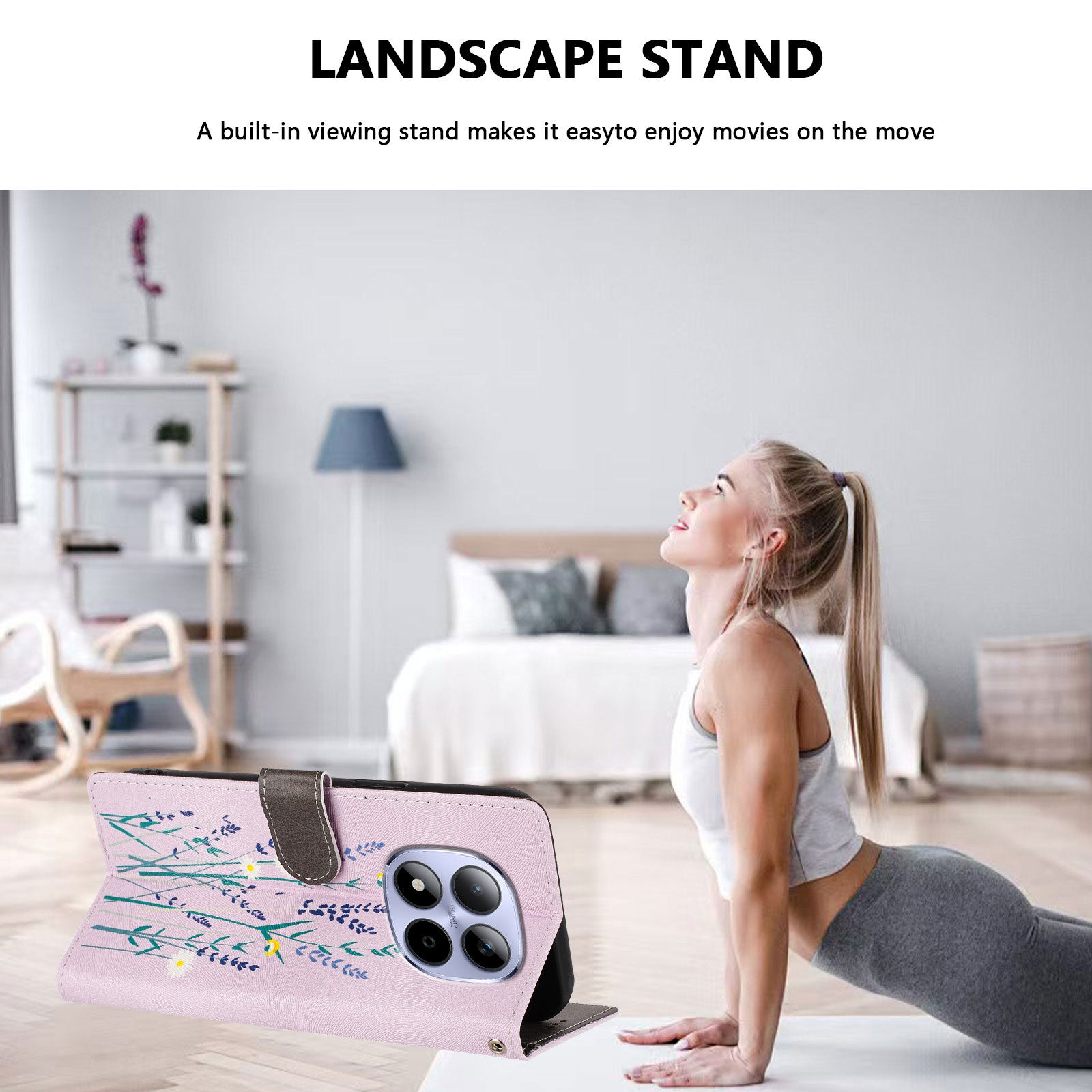 For Xiaomi Redmi Note 15 Pro 5G (Global) Case Pattern Print PU Leather Wallet Phone Cover with Wrist Strap - Lavender