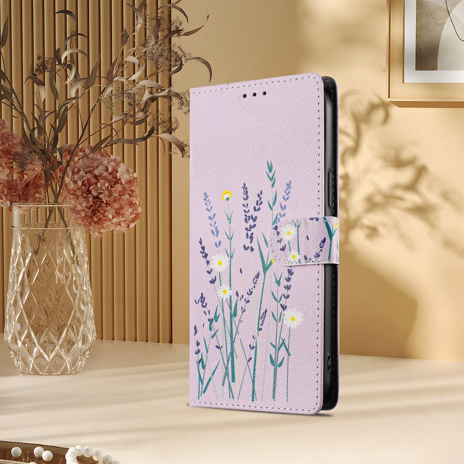 For Xiaomi Redmi Note 15 Pro 5G (Global) Case Pattern Print PU Leather Wallet Phone Cover with Wrist Strap - Lavender