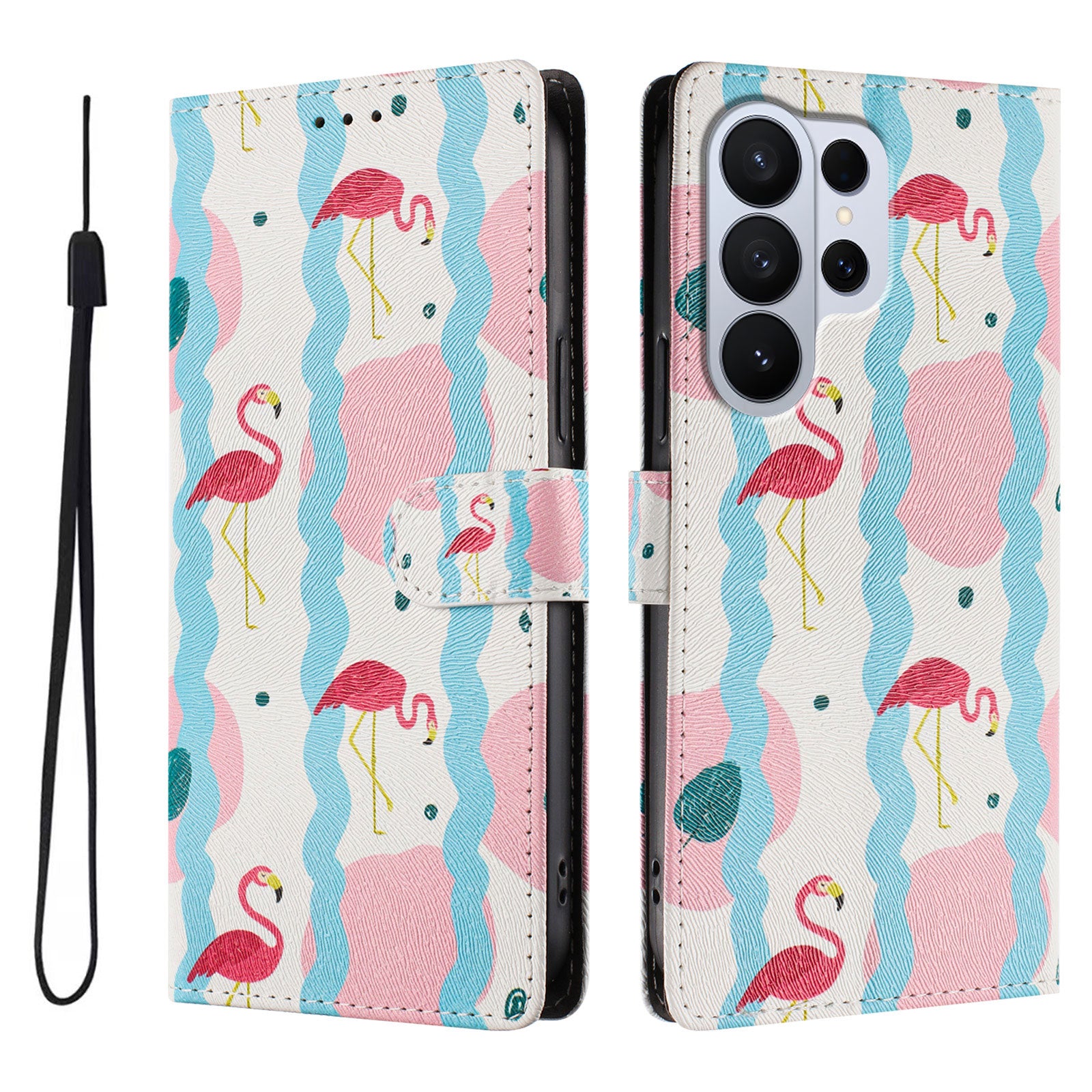 For-Samsung-Galaxy-S26-Ultra-Case-Pattern-Print-PU-Leather-Wallet-Phone-Cover-with-Wrist-Strap-Birds