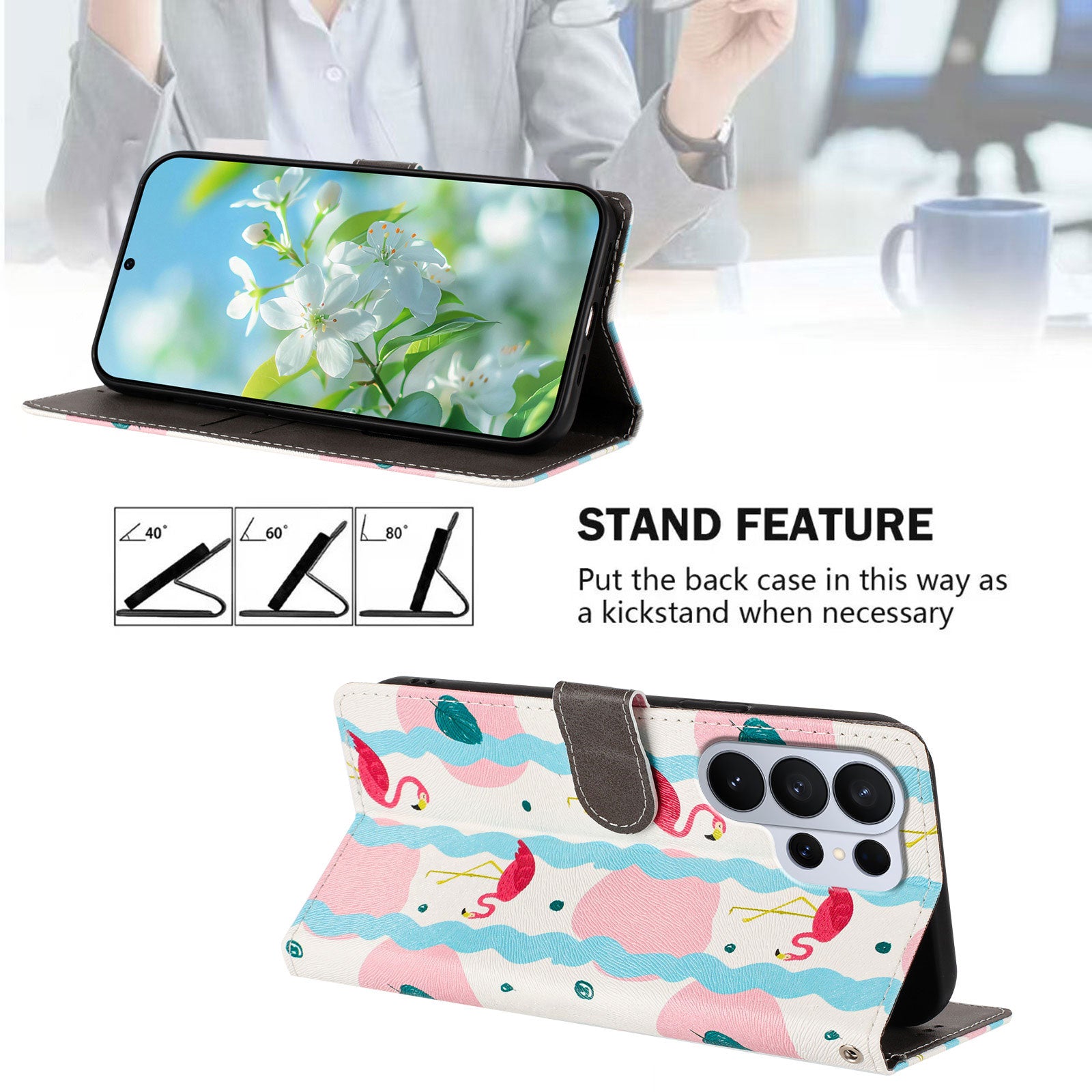 For-Samsung-Galaxy-S26-Ultra-Case-Pattern-Print-PU-Leather-Wallet-Phone-Cover-with-Wrist-Strap-Birds