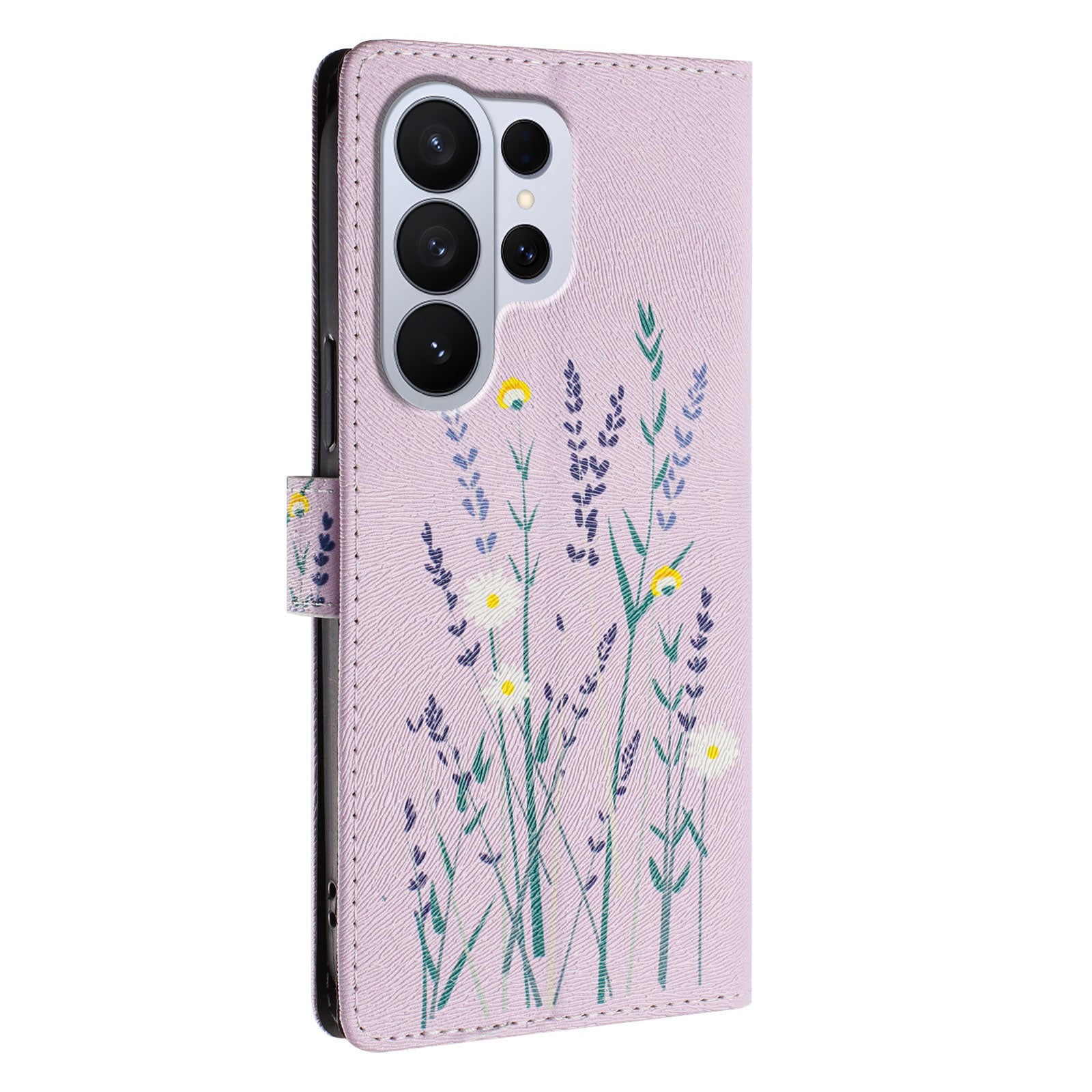 For-Samsung-Galaxy-S26-Ultra-Case-Pattern-Print-PU-Leather-Wallet-Phone-Cover-with-Wrist-Strap-Lavender