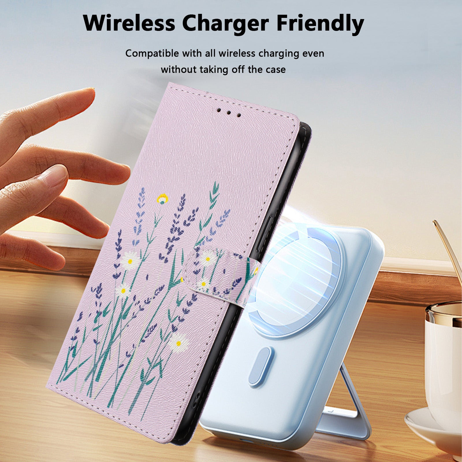 For-Samsung-Galaxy-S26-Edge-Case-Pattern-Print-PU-Leather-Wallet-Phone-Cover-with-Wrist-Strap-Lavender