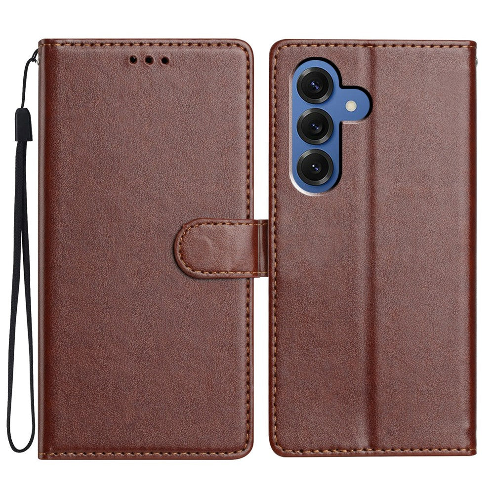 For-Samsung-Galaxy-S26-/-S26-Pro-Leather-Case-Wallet-Stand-Phone-Cover-with-Handy-Strap-Brown