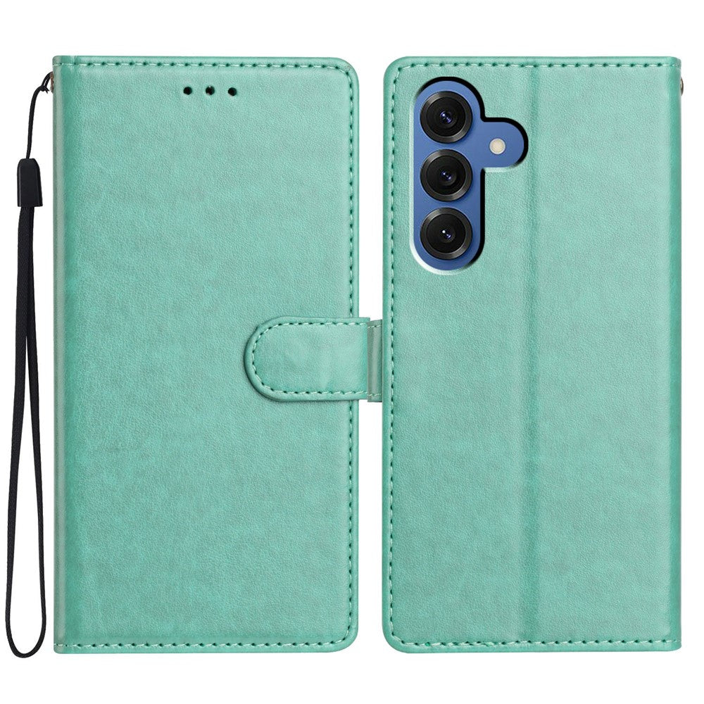 For-Samsung-Galaxy-S26-/-S26-Pro-Leather-Case-Wallet-Stand-Phone-Cover-with-Handy-Strap-Green