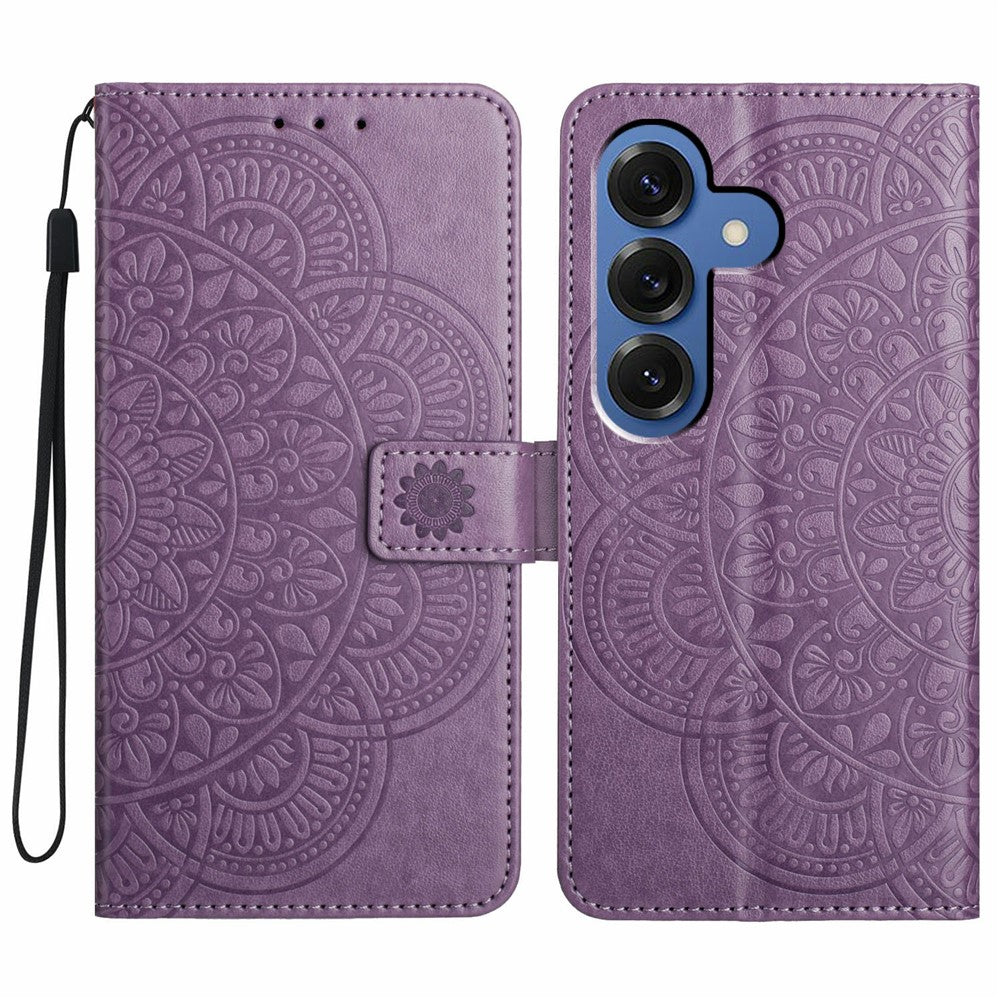 For-Samsung-Galaxy-S26-/-S26-Pro-Leather-Case-with-Card-Slots-Mandala-Pattern-Phone-Cover-Stand-Purple