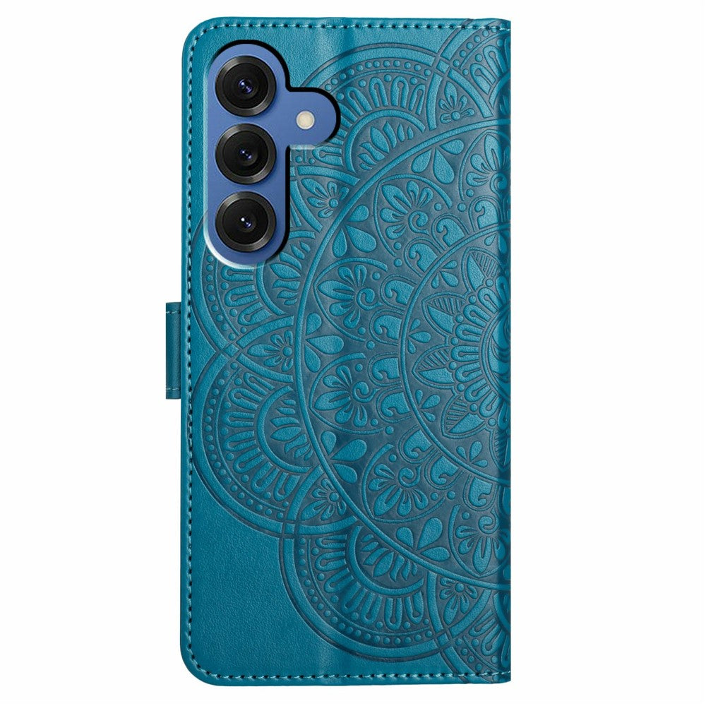 For-Samsung-Galaxy-S26-/-S26-Pro-Leather-Case-with-Card-Slots-Mandala-Pattern-Phone-Cover-Stand-Blue