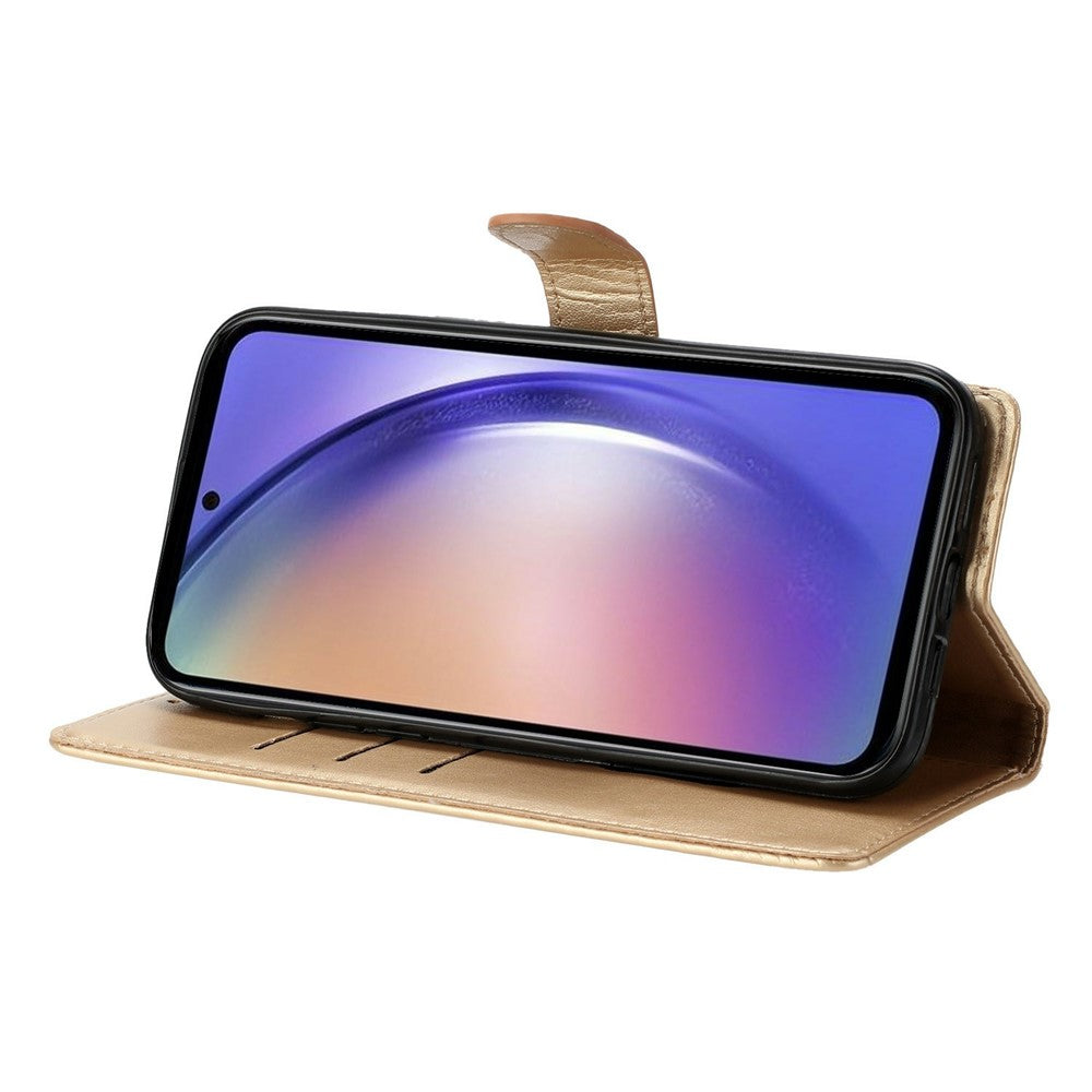 For-Samsung-Galaxy-S26-/-S26-Pro-Wallet-Case-Glitter-Anti-Scratch-Leather-Stand-Phone-Cover-with-Strap-Gold