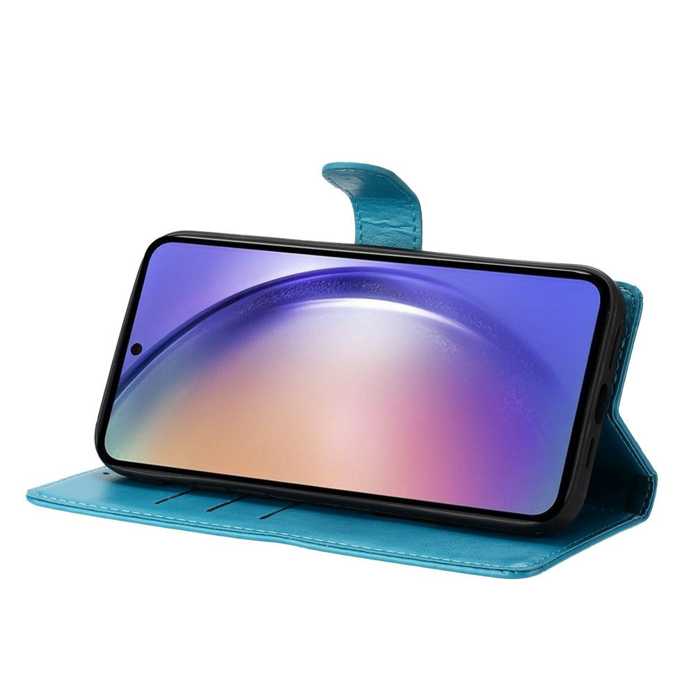 For-Samsung-Galaxy-S26-/-S26-Pro-Wallet-Case-Glitter-Anti-Scratch-Leather-Stand-Phone-Cover-with-Strap-Blue