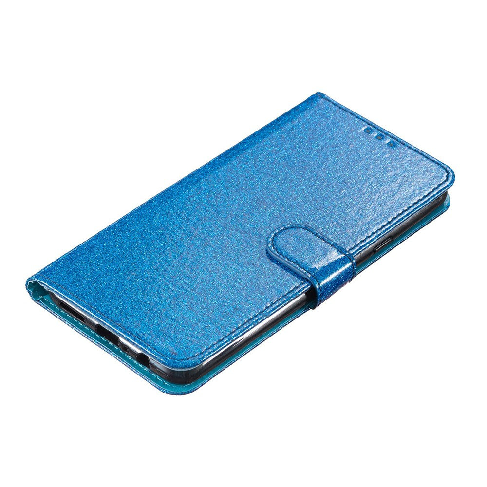 For-Samsung-Galaxy-S26-/-S26-Pro-Wallet-Case-Glitter-Anti-Scratch-Leather-Stand-Phone-Cover-with-Strap-Blue