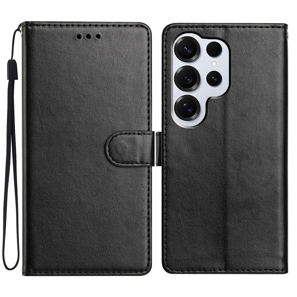 For-Samsung-Galaxy-S26-Ultra-Leather-Case-Wallet-Stand-Phone-Cover-with-Handy-Strap-Black