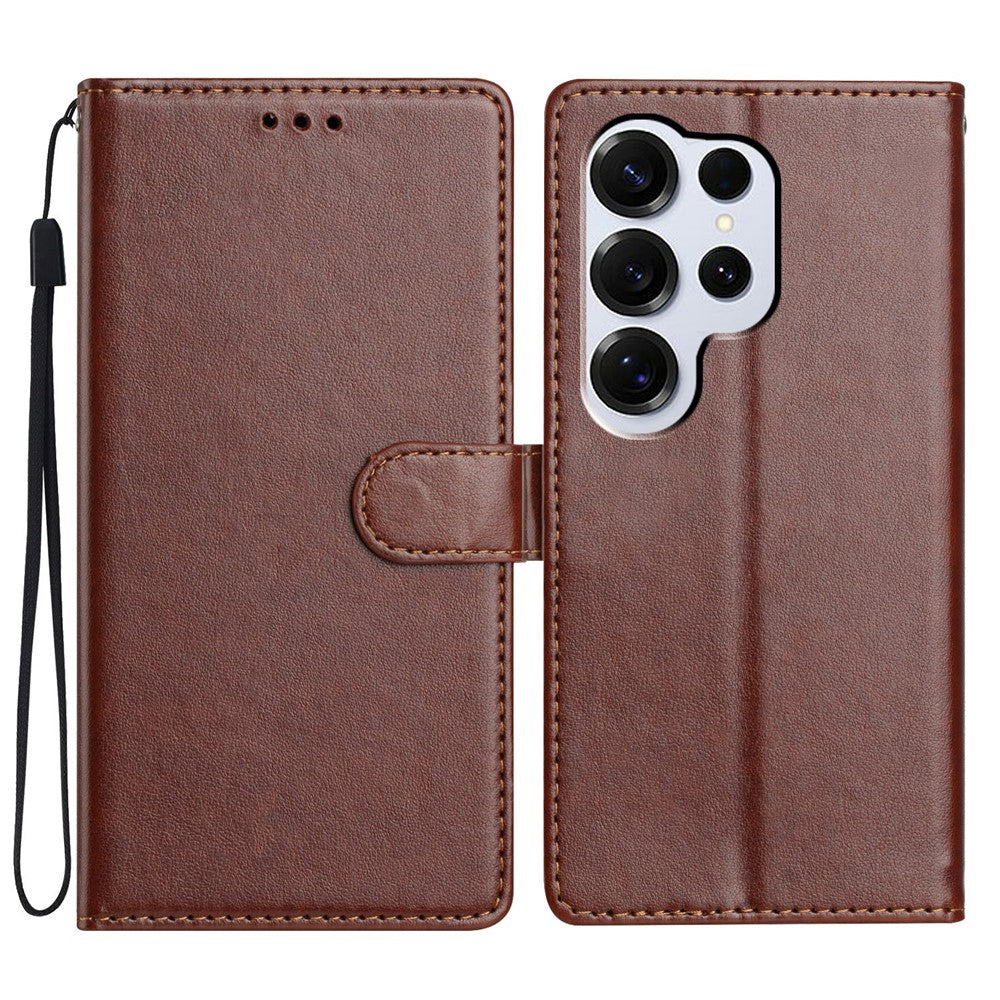 For-Samsung-Galaxy-S26-Ultra-Leather-Case-Wallet-Stand-Phone-Cover-with-Handy-Strap-Brown