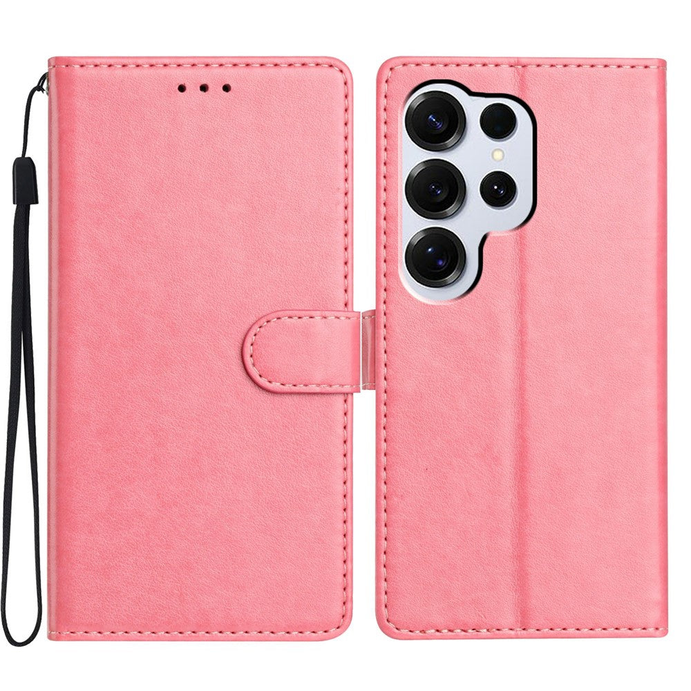 For-Samsung-Galaxy-S26-Ultra-Leather-Case-Wallet-Stand-Phone-Cover-with-Handy-Strap-Rose-Gold