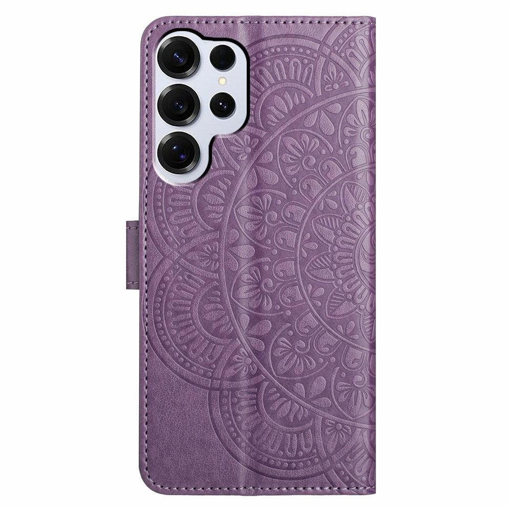 For-Samsung-Galaxy-S26-Ultra-Leather-Case-with-Card-Slots-Mandala-Pattern-Phone-Cover-Stand-Purple