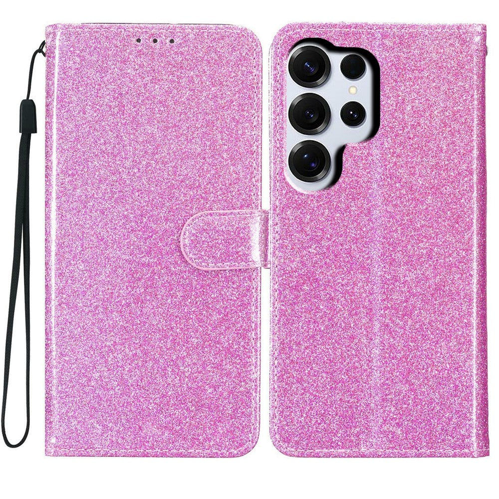For-Samsung-Galaxy-S26-Ultra-Wallet-Case-Glitter-Anti-Scratch-Leather-Stand-Phone-Cover-with-Strap-Light-Purple