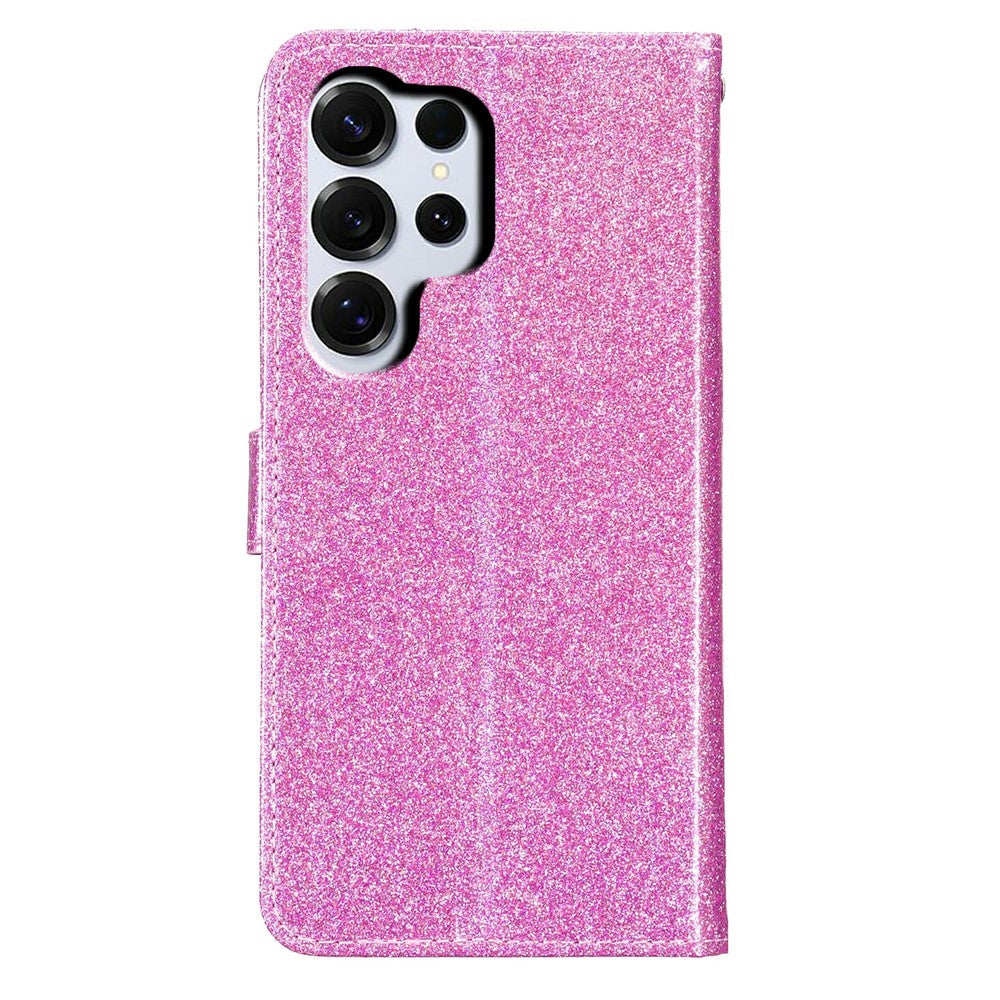 For-Samsung-Galaxy-S26-Ultra-Wallet-Case-Glitter-Anti-Scratch-Leather-Stand-Phone-Cover-with-Strap-Light-Purple